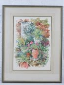 Tom King, watercolour entitled 'Wall Garden', signed lower left, framed, mounted and glazed,