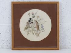 Elizabeth Davies, watercolour, entitled 'Feild Mouse and Bumble Bee', framed, mounted and glazed,