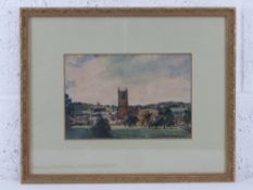GHB (George) Holland (1901-1987), watercolour, view of a Northampton church,