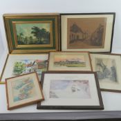 A quantity of assorted watercolours and