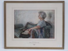 Pastel; a study of a recumbent lady read