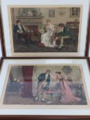 A good pair of coloured prints entitled