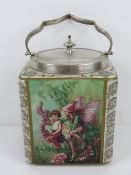 A large reproduction 'Carltons Fantasia' square shaped wafer / biscuit barrel,