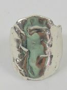 A HM silver ring having female portrait upon,