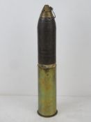 An inert WWI 76mm Minewaffer in 77mm shell, dated 1917 casing with 1917 dated fuse. All standing 48