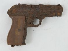 A German Officer's CZ27 pistol in relic