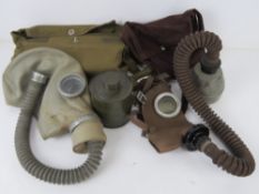 A Czech M-52 gas mask with filter in bag