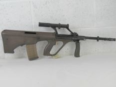 A deactivated Steyr AUG 5.56mm assault r