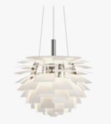 A Louis Poulsen PH Artichoke ceiling pendant light, white metal finish, 48cm dia.