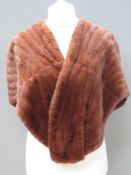 A vintage faux fur shawl, no apparent la