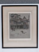 A signed Cecil Aldin 'Ightham Mote House' print as published by Eyre & Spottiswoode, from the Old