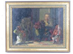 GHB (George) Holland (1901-1987), oil on canvas 'The Joker', depicting a mirrored reflection