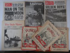 A quantity of Punch magazines mostly dated 1949 or 1952, twenty-one items. Together with
