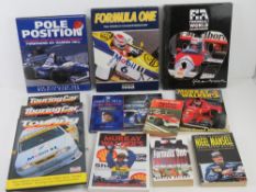 A quantity of assorted F1 and other racing car themed books including; 'Murray Walker Grand Prix