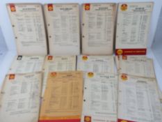 Around 65 original Shell service guide charts c1960s.