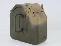 A WWII German MG34 75rd magazine, repainted, dated 1941, makers mark indistinct (brc?).