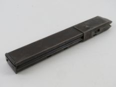 A rare WWII German MP28 Schmeisser SMG 32 Round 9mm Stick magazine. Made by D.R.P.