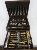 A mahogany cutlery box,