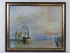 Print; Joseph Mallord William Turner 'The Fighting Temeraire' being towed for scrapping.
