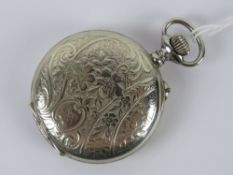 A Hebdomas eight day pocket watch having pin set pre schild movement c1911.