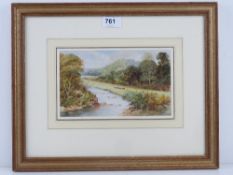 Watercolour; Attributed to William John Willcox (1830-1929) country stream, cattle, sheep,