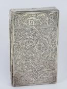 A cigarette box having Egyptian hallmark upon (Al-Mansura? assay mark,