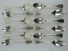 A set of twelve Victorian HM silver serving spoons,