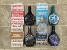 A set of five highly rare commemorative decanters from the Great American Astronaut Series.