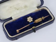 A superlative quality shirt stud cravat pin set in original fitted box, no apparent hallmarks.