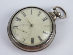 A HM silver pair cased key wind pocket watch having fusee movement numbered 8786,
