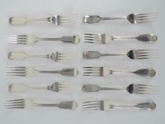 A set of twelve Victorian HM salad forks,