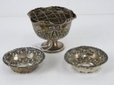 A pair of HM silver salts 5.8cm dia.