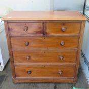 A Victorian mahogany chest of two short over three long drawers, 104 x 50 x 105cm.