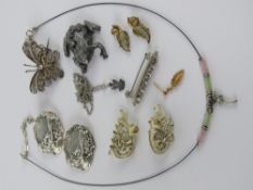 A Continental filigree brooch in the form of a butterfly, partial 800? mark upon,