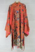 A late 19th/early 20thC Qing Dynasty hand embroidered silk Chinese robe in original unrestored