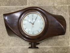 A laminated mahogany propellor boss having centre-mounted Smith Sectric clock within.