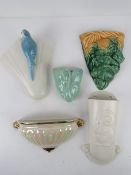 A quantity of assorted ceramic wall pockets inc Spode K631 Squirrel pattern, Koala bears,