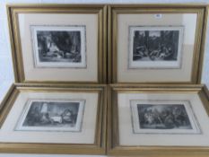 Prints; A set of four well framed and mounted prints.