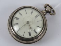 A HM silver pair cased fusee pocket watch, the movement marked for Heald Wisbech,