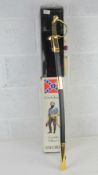 A reenactor US Civil War Confederate Cavalry Officer's sword in box.