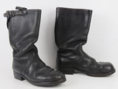 A pair of WWII German Officers black leather boots, size 43/7.