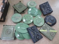 A selection of training mines and parts, ranging from TMRP, VTMA-5, TMA-5, YM-3 and TMA-2.