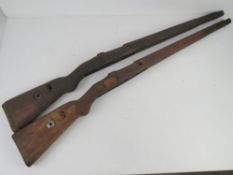Two Mauser K98 wooden stocks.