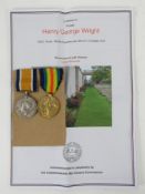 A WWI British War and Victory Medal pair, Norfolk Regiment, PTE H G Wright 12223.