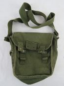 An army green canvas magazine bag, no apparent stamps upon.