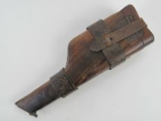 A rare original Broom handle C96 shoulder stock and leather holster,