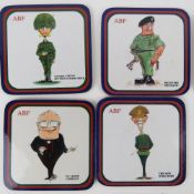 A quantity of military themed drinks coasters;