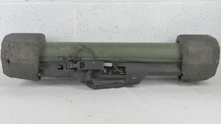 An inert training British Military LAW 80 rocket launcher.