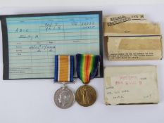 A WWI British War and Victory Medal pair, Norfolk Regiment PTE S.B.