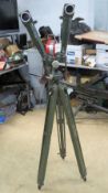 Post WWII German 'Bunny ears' type military binoculars on tripod.